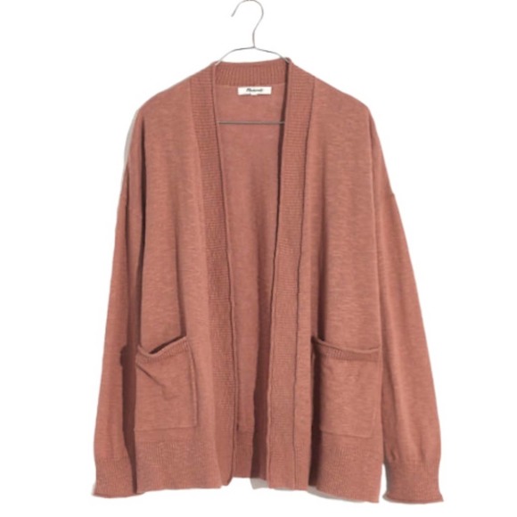 Madewell Sweaters - Madewell Bradley Open Cardigan Sweater Salmon Pink Size Small AI212